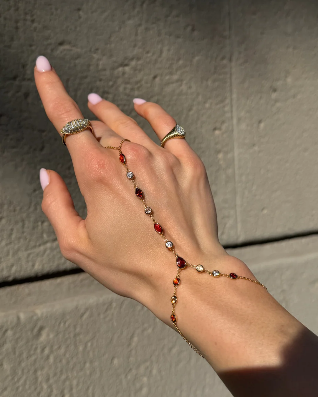 The Orange Aurelia hand chain - gold plated - Image 6