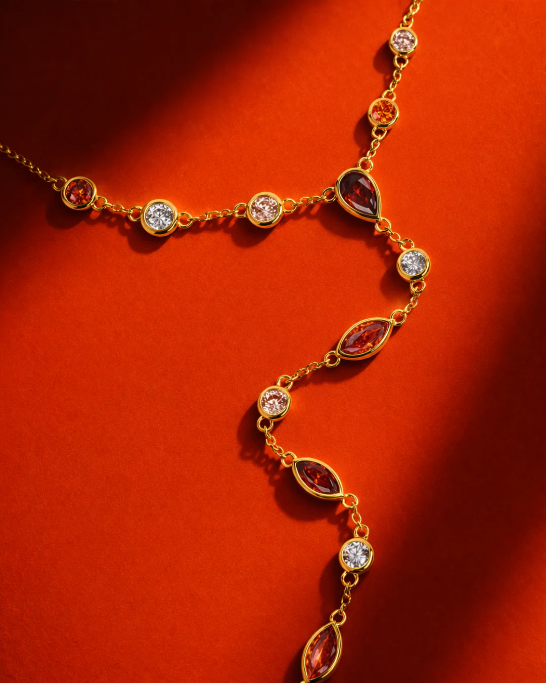The Orange Aurelia hand chain - gold plated - Image 5