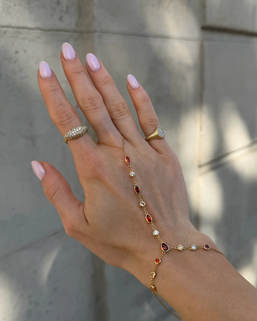 The Orange Aurelia hand chain - gold plated - Image 3