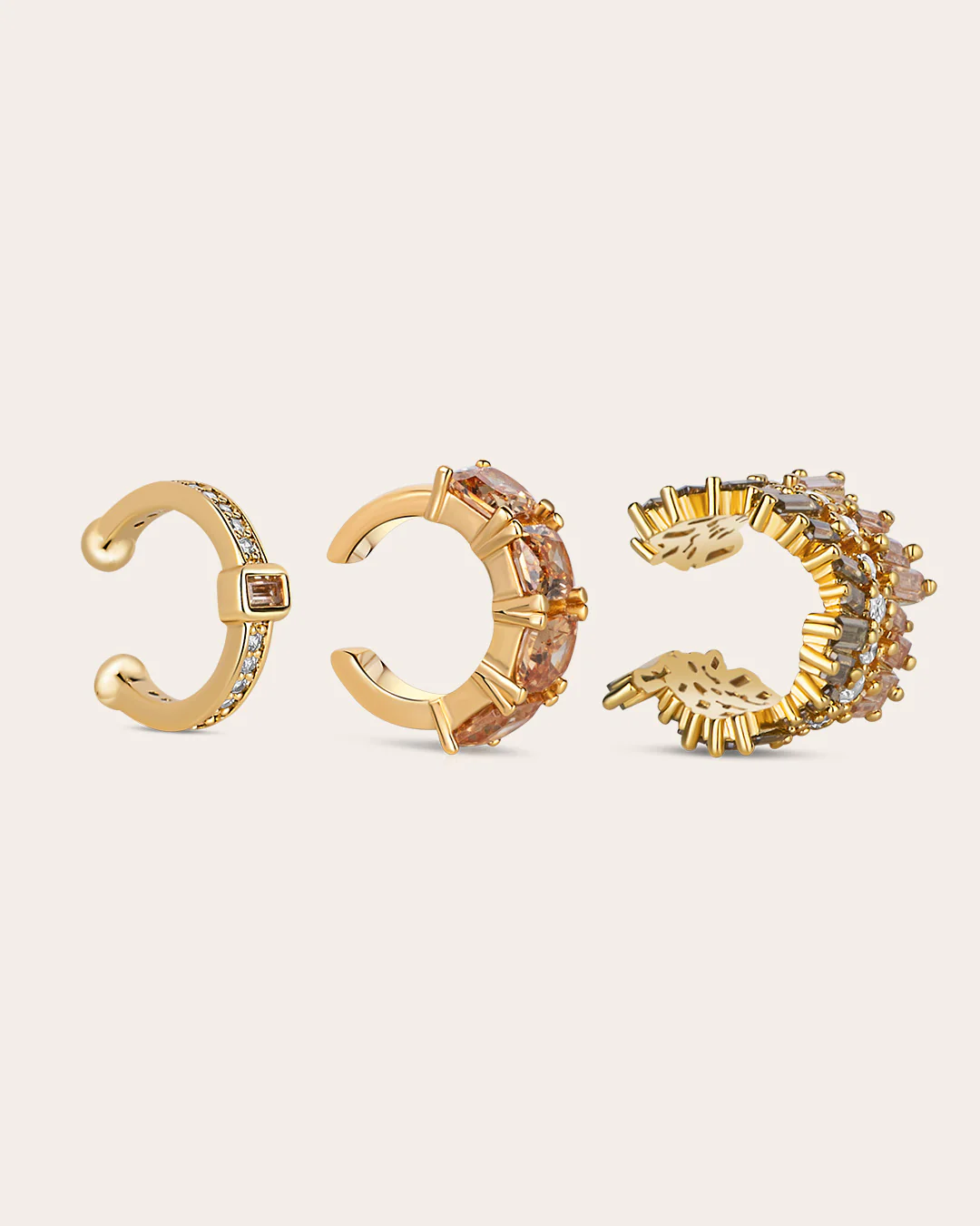 The Frosted Rose ear cuff set - gold plated - Image 3