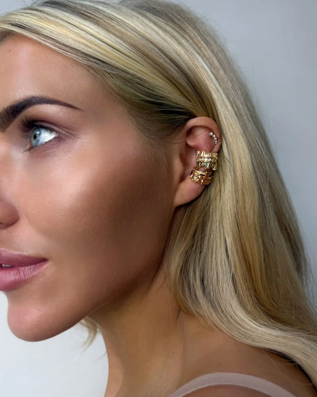 The Frosted Rose ear cuff set - gold plated - Image 4