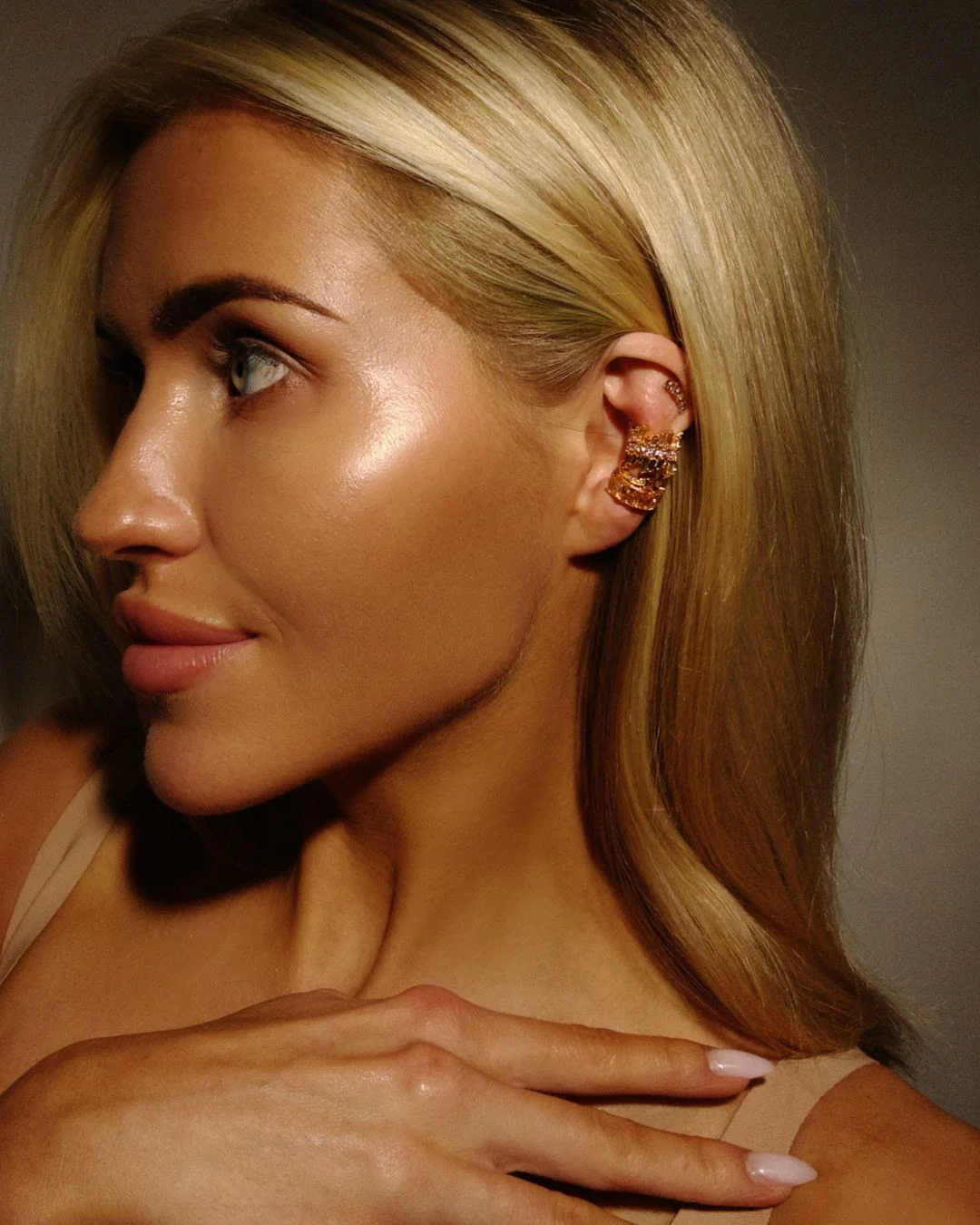 The Frosted Rose ear cuff set - gold plated - Image 6