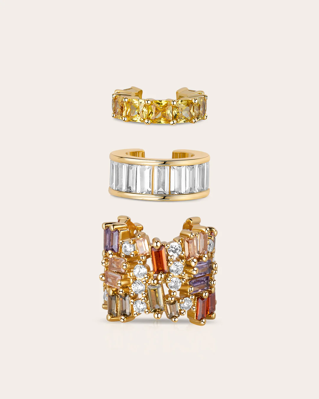 The Holiday Halo ear cuff set - gold plated