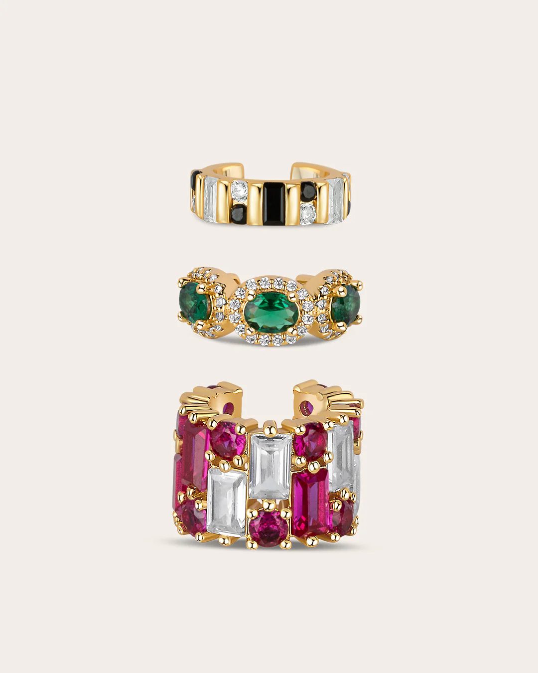 The Midnight Magic ear cuff set - gold plated