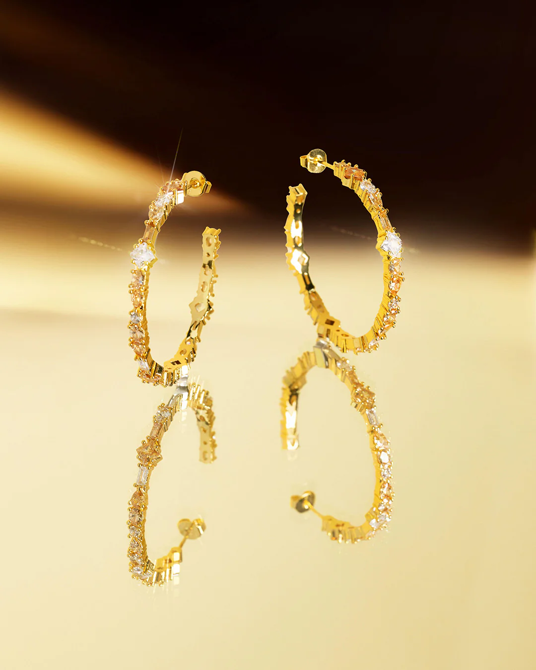 The Adriana champagne earrings - gold plated - Image 3