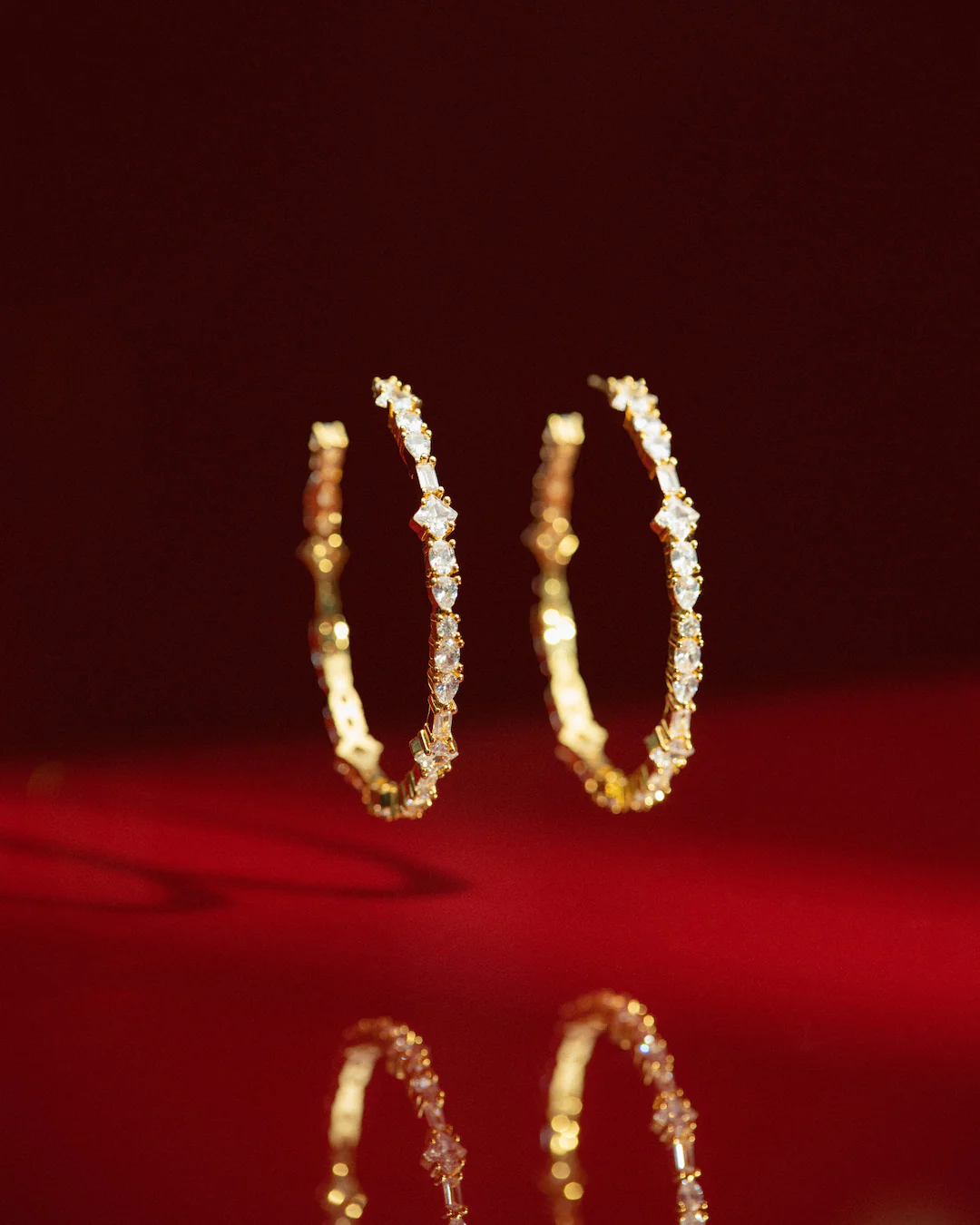 The Adriana Icy earrings XL - gold plated - Image 5