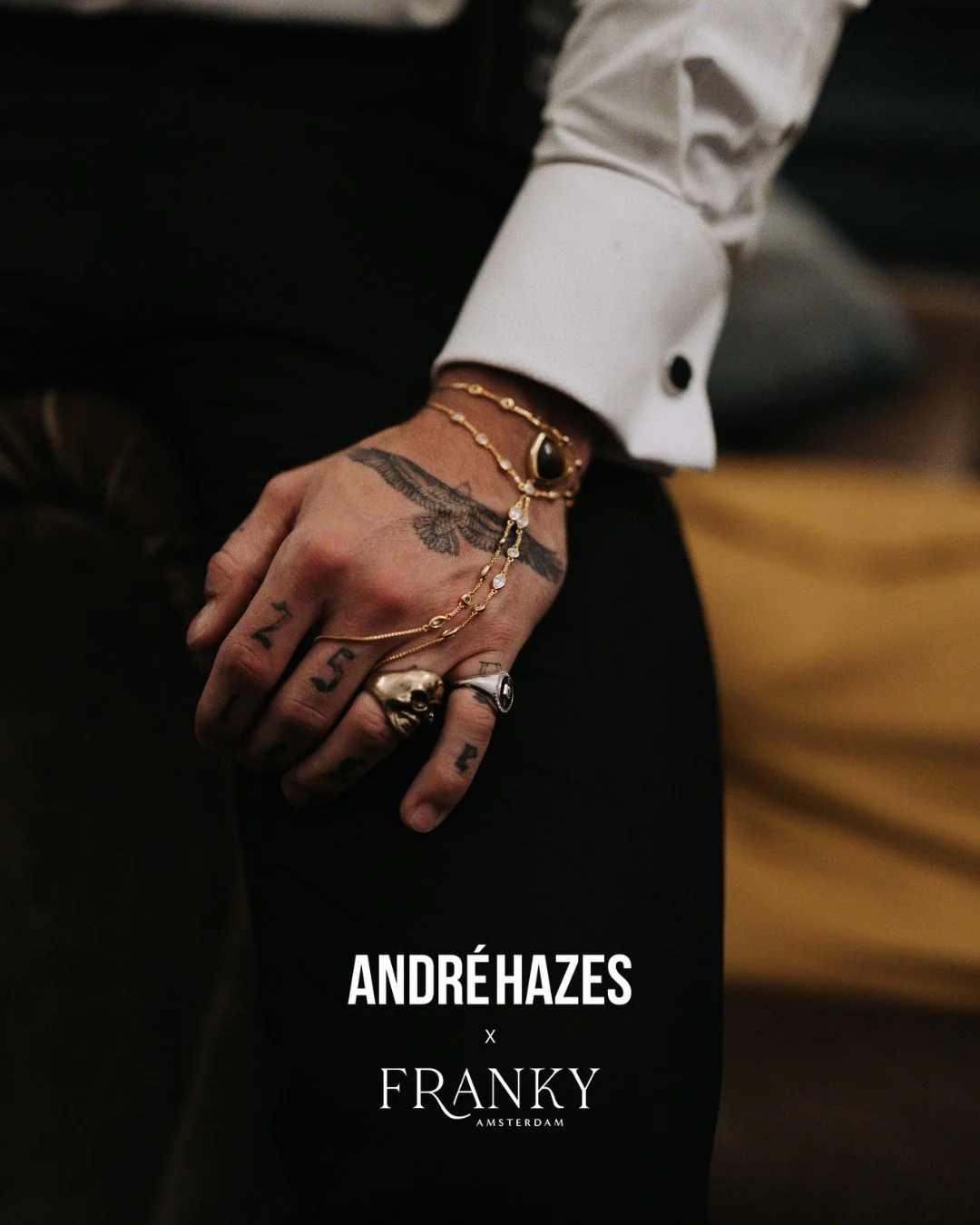 The André Hazes tiger eye hand chain - gold plated - Image 2
