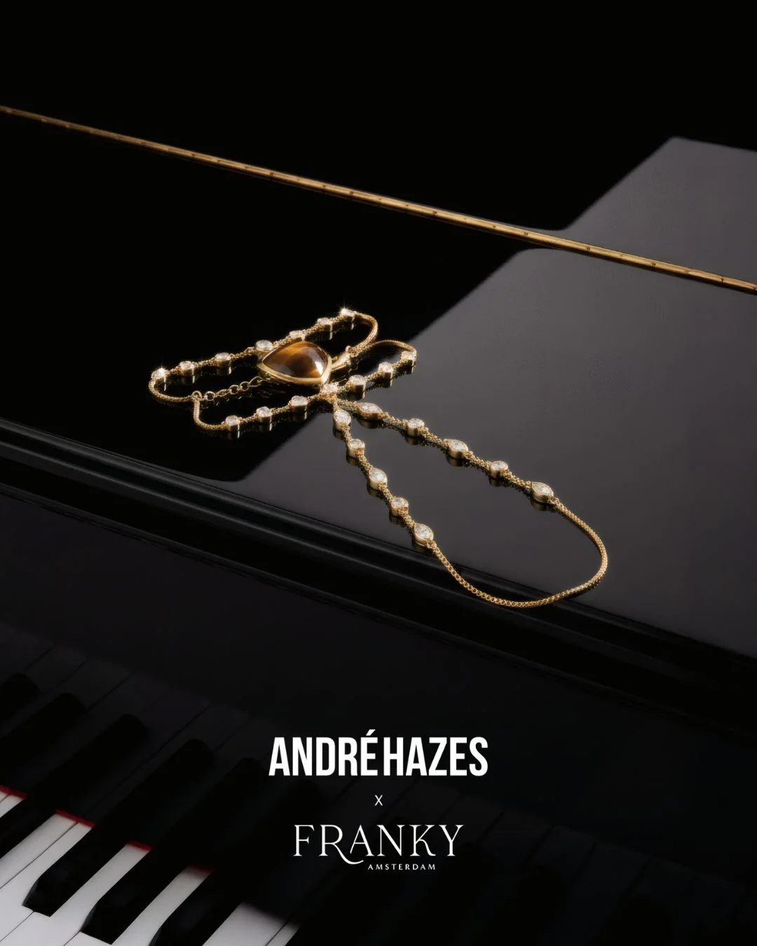 The André Hazes tiger eye hand chain - gold plated - Image 5