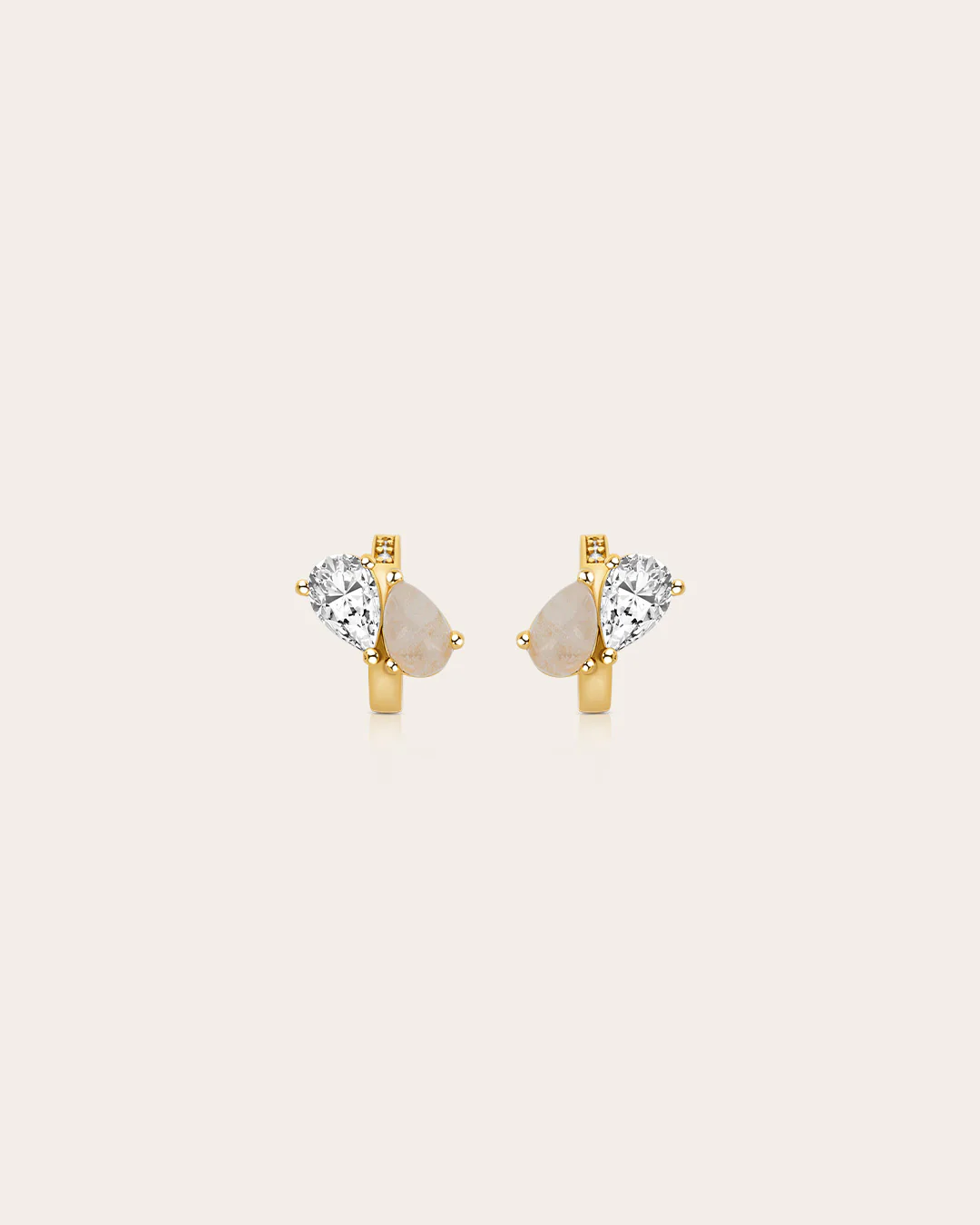 The Ayla Moonstone studs - gold plated - Image 3