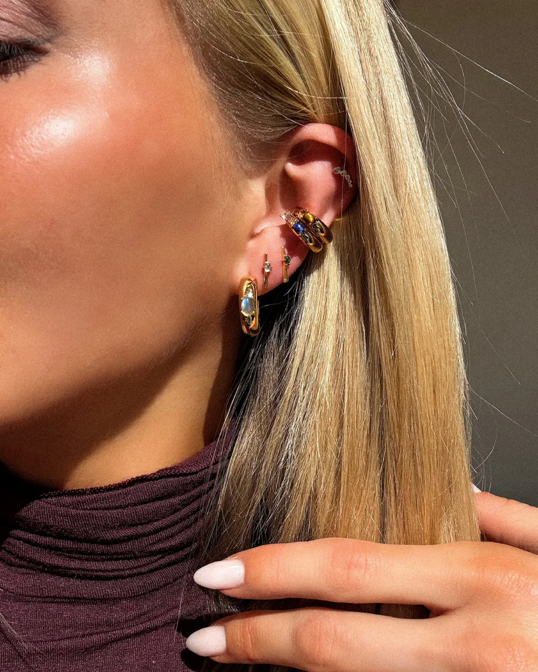 The Moonstone Force studs - gold plated - Image 4