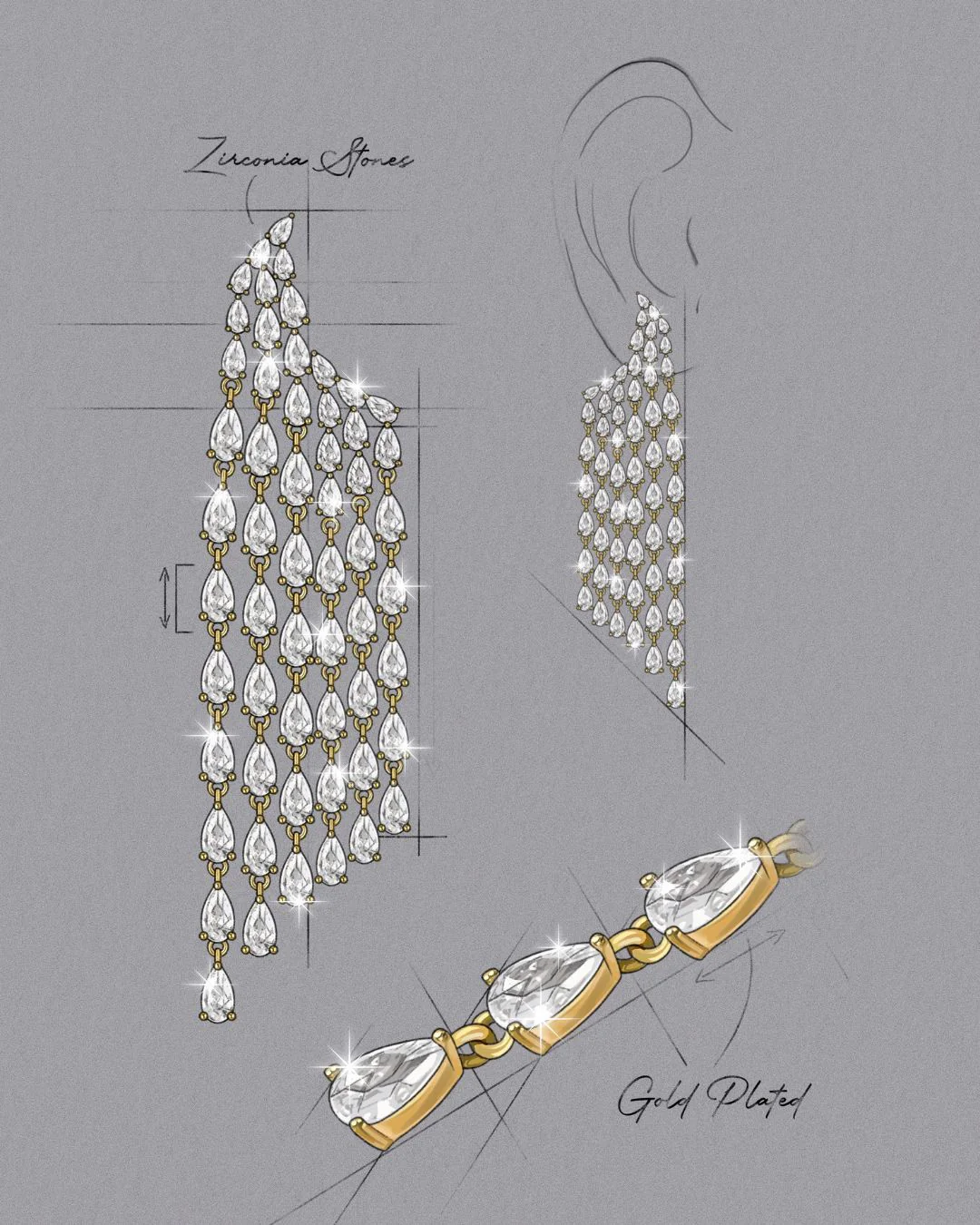 The Elara earrings - gold plated - Image 7