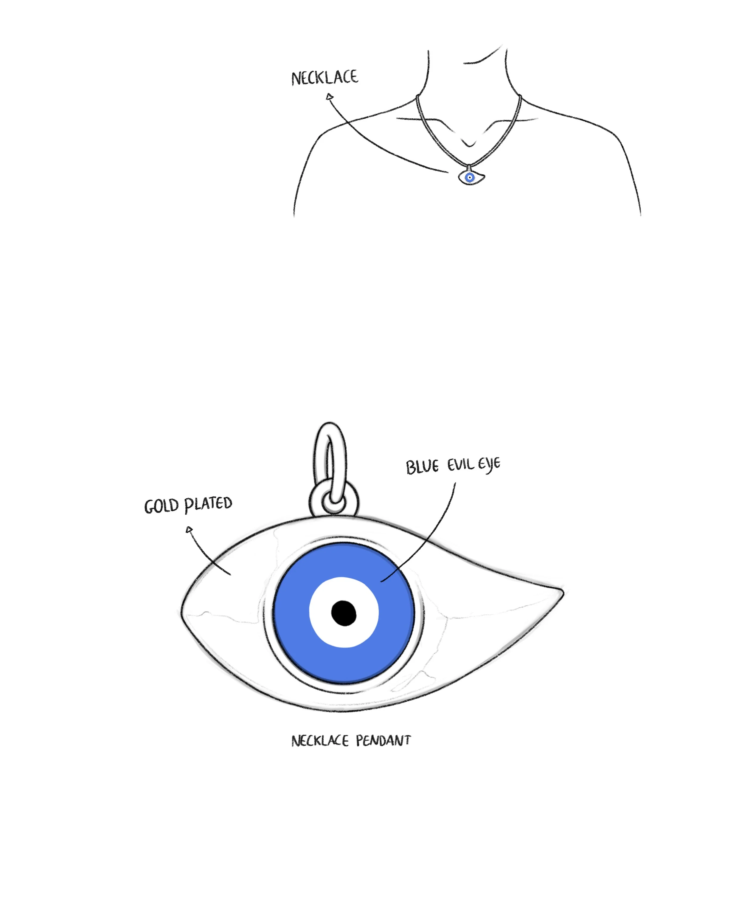 The Evil Eye pendant - gold plated - Image 7