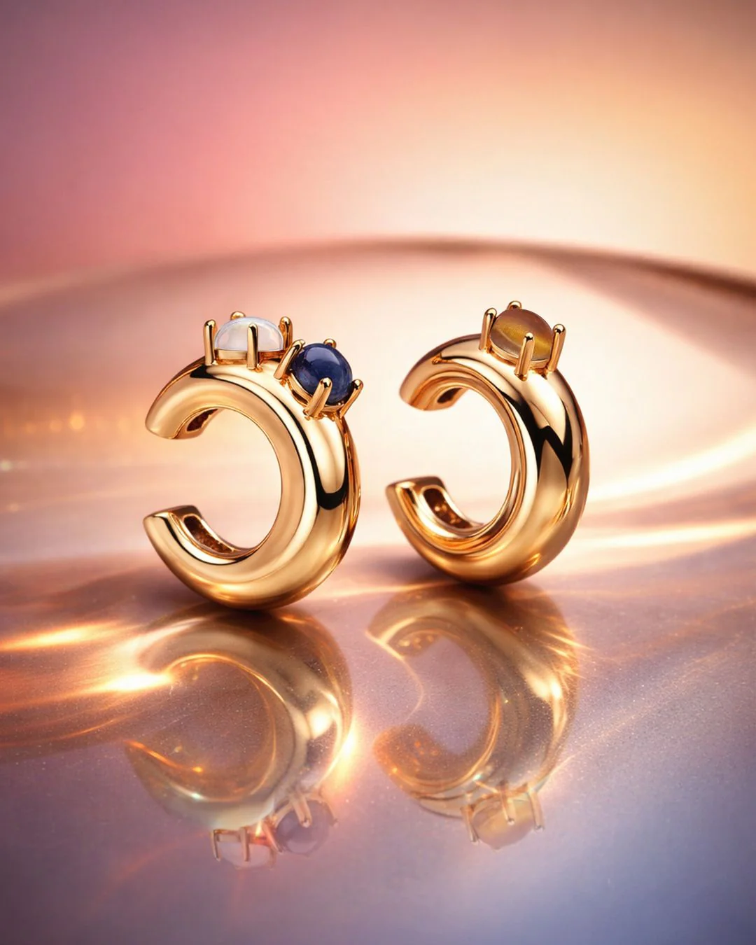 The Gemstone ear cuff set - gold plated - Image 4