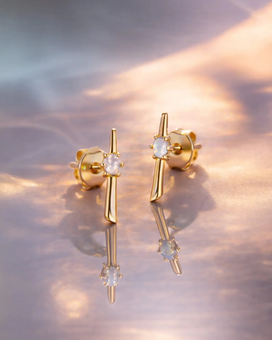 The Moonstone Force studs - gold plated - Image 3