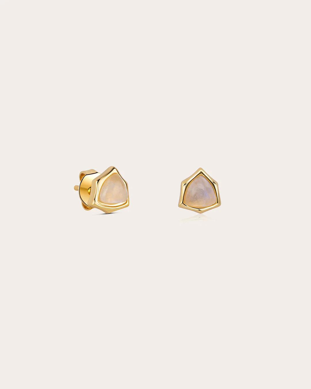The Moonstone studs - gold plated - Image 4